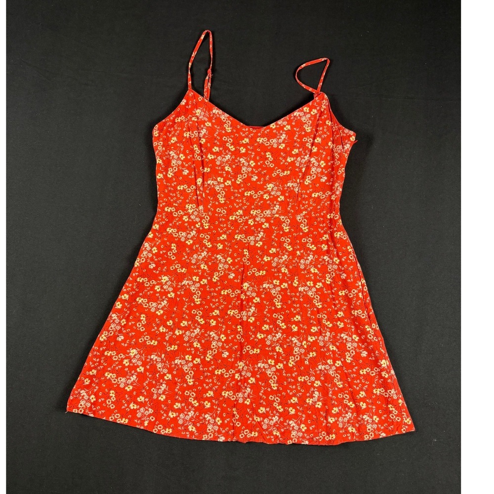 Uniqlo XS Red Ditsy Floral Mini Dress - Cottagecore Summer Sundress Fit & Flare